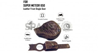 Fit For Royal Enfield Super Meteor 650 Rusty Brown Front Solo Seat with Tank Belt Fit For Royal Enfield Super Meteor 650 Rusty Brown Front Solo Seat with Tank Belt